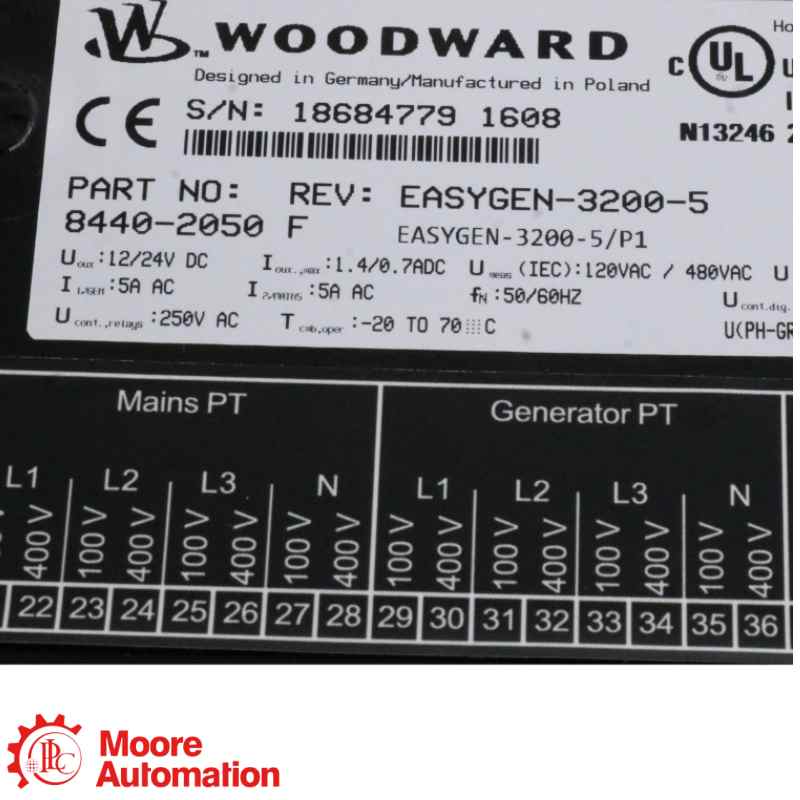 Controlador de grupo gerador Woodward 8440-2050 easYgen-3200-5/P1