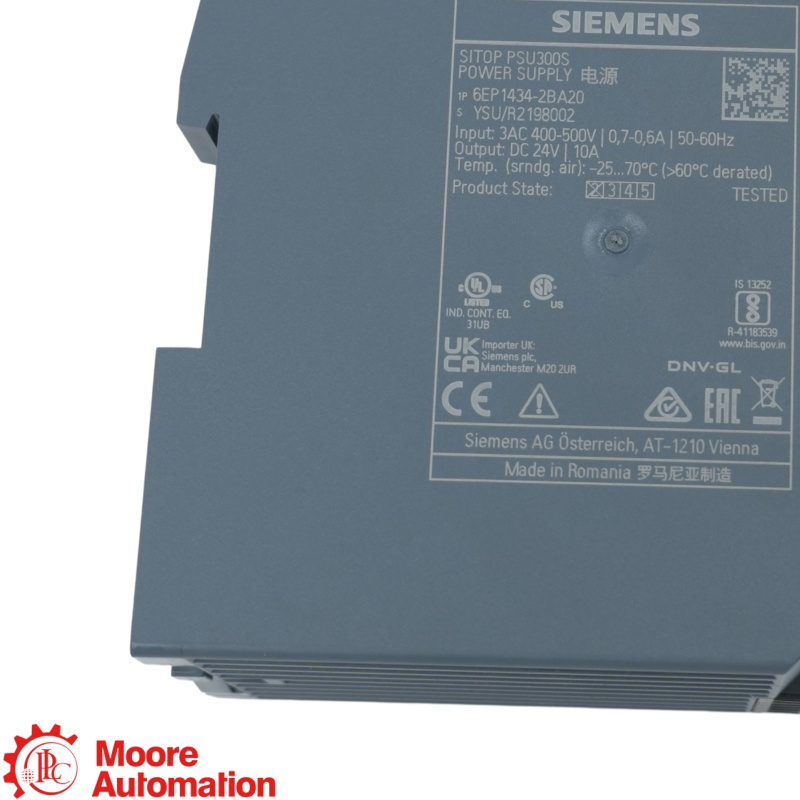 Fonte de alimentação Siemens 6EP1434-2BA20 SITOP PSU300S 24 V CC 10 A