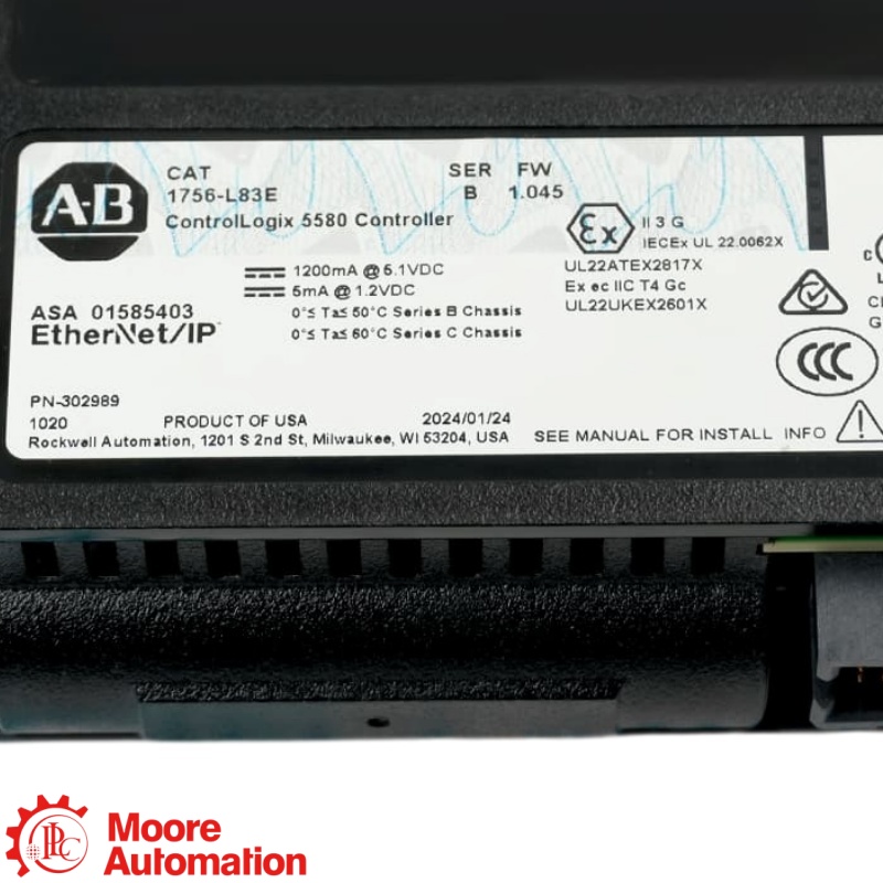 Controlador de Processo PLC 1756-L83EP 5580