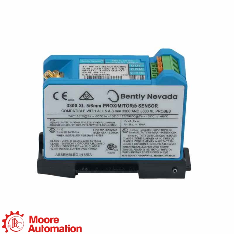 Bently Nevada 330180-X1-05 MOD: 145004-132 3300 XL Sensor de Proximidade - Referência
